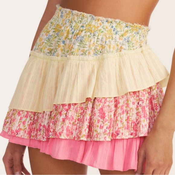 LoveShackFancy Dresses & Skirts - Loveshackfancy $295 Mayze Mini Skirt in Fruity Punch Colorblock 💕